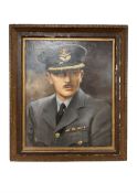 20th Century School : Portrait of an RAF officer, oil on board, 39 cm x 50 cm.