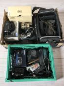 Assorted mainly modern cameras including Philips, Lumix, Panasonic, a mini projector, camcorder,