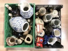 Contemporary Chinese porcelain vases, other ceramics including Ringtons wares, pottery steins,