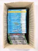 A quantity of Xbox One and WiiU video games.