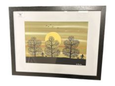 Gordon Barker : A Chance Meeting, acrylic, 29 cm x 20 cm.