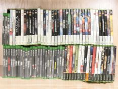 A quantity of Xbox and Xbox 360 video games.