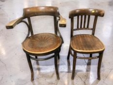 Two 1930's bentwood chairs.