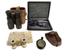 A pair of J H Rose of Ramsgate binoculars, with triple magnification for Theatre, Field,
