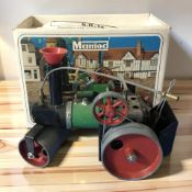A Mamod steam roller with original box.