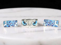 An owl dress ring, size P,