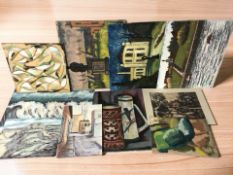 Ken Stewart (Jarrow Artist, 1926-1991) : A collection of unframed oil paintings including sea scape,