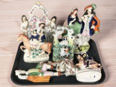 A group of 19th century Staffordshire figures and groups.