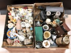 Assorted ceramics and figurines, Lilliput Lane cottage ornaments, Pendelfin rabbits, vintage camera,