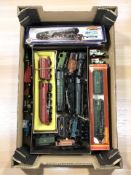 A group of rolling stock including Bachmann, Hornby, together with Matchbox die cast cars, etc.