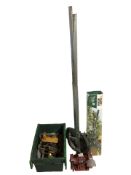 A group of woodworking planes, spirit level, oil can, a Power Devil bench grinder,