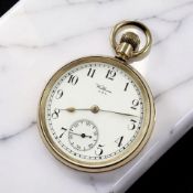 A Waltham USA Traveller gold-plated open face pocket watch, movement numbered 18,629,