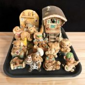 A collection of Pendelfin rabbits.