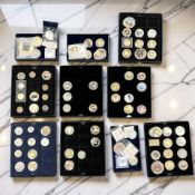 A large quantity of mostly gold-plated commemorative coins, mostly Royal interest,