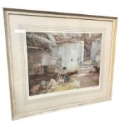 After Sir William Russell Flint : Retreat from the Sun, reproduction in colours, signed in pencil,