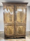 A Victorian mahogany double door wardrobe, 138 cm x 59 cm x 201 cm.