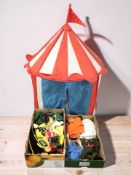 Assorted children's fancy dress outfits including policeman, pirate, astronaut, Peter Rabbit,