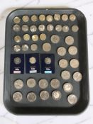 A collection of crowns, various two pound and fifty pence pieces, etc.