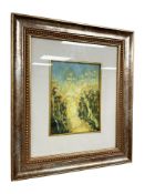 Erik Frokjoer : Impressionist flowers in a garden, oil on card, 14 cm x 19 cm.