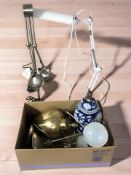 A group of angle poise lamps,