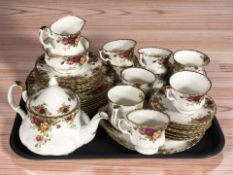 Approximately thirty eight pieces of Royal Albert Old Country Roses tea china.