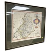 A 20th century British Museum map of Northumberland after the original by Saxton in 1576,