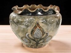 A Royal Doulton stoneware planter, height 18 cm.
