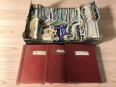 A collection of mainly colour postcards, three albums containing War Illustrated publications.