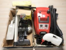 A group of vacuum cleaners, Karcher window vacuum, etc.