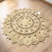 Zarla Natural jute rug, 120cm by 120cm