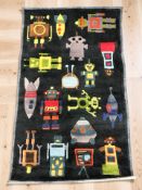 Children's Robots rug, 150cm by 90cm