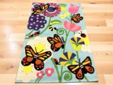 Children's Butterfly rug, 180cm by 120cm