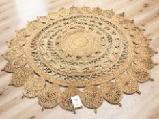 Zarla Natural jute rug, 180cm by 180cm