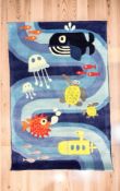Children's Ocean Life rug, 150cm by 90cm