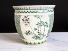 A Chinese famille verte porcelain jardinière, 20th century,