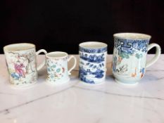 A Chinese famille rose porcelain mug/tankard, Qianlong, 18th century,