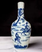 A Chinese blue and white porcelain slender necked vase,