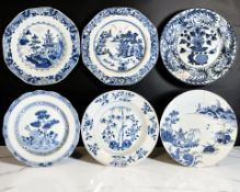 A Chinese blue and white porcelain plate, Qianlong, 18th century,