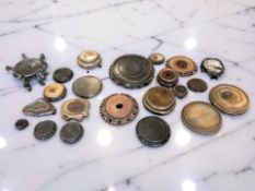 Twenty two Chinese carved hardwood stands for vases and figures, largest diameter 29 cm.