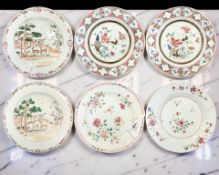 A pair of Chinese famille rose porcelain plates, Qianlong, 18th century,