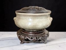 A Chinese Longquan celadon censer, in the Ming dynasty style but probably 19th century,