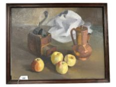 Danish School : Still Life with Apples, oil on canvas, 53 cm x 41 cm.