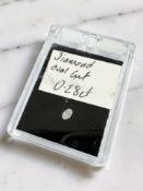 A loose oval cut diamond weighing 0.