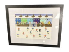 Gordon Barker : Match in the Snow, acrylic, 29 cm x 20 cm.