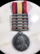 A Queen's South Africa Medal with clasps South Africa 1902, South Africa 1901, Transvaal,