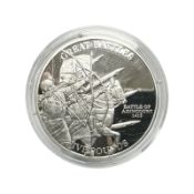 A Westminster Battle of Agincourt 2009 Jersey £5 Silver Coin, 28.