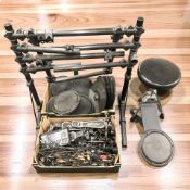 An electronic drum kit.