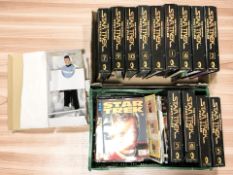 A collection of Star Trek magazines in files, a Ashton-Drake limited edition figure of Spock.