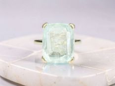 A 9ct gold blue topaz ring, size K CONDITION REPORT: 4.