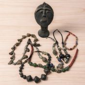 An African Akan pottery bust, height 19 cm,